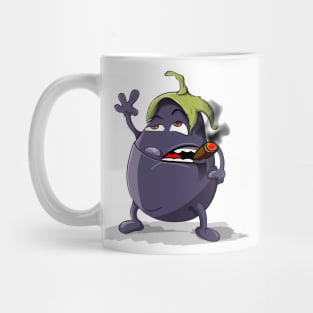 Smokin Eggplant - Funny Cartoons Mug